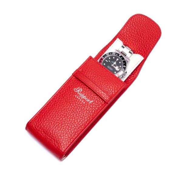 Portabello Watch Pouch Red Open