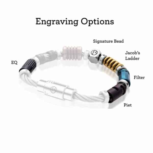PVD Fully Loaded CABLE Bracelet Engraving Options
