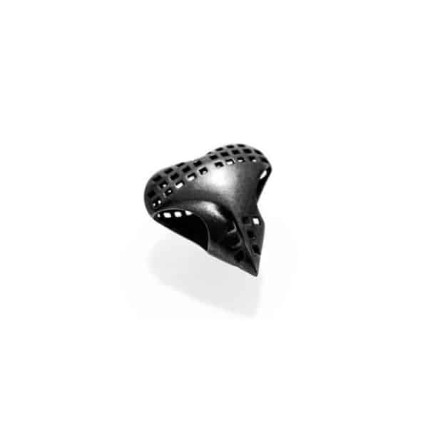 Strong Heart Bead Polished Black