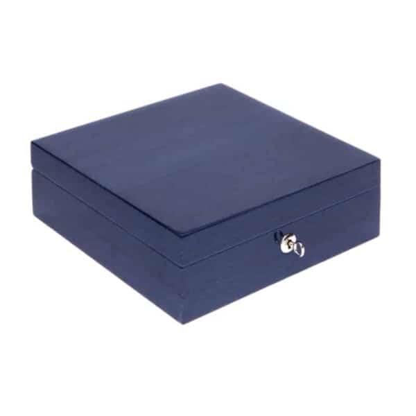 Heritage 4 Blue Watch Box Front Angle Closed