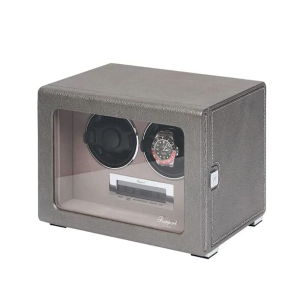Quantum Duo Silver Watch Winder Angle Closed
