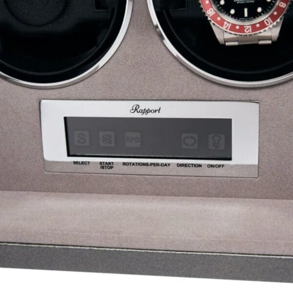 Quantum Duo Silver Watch Winder Front Detail