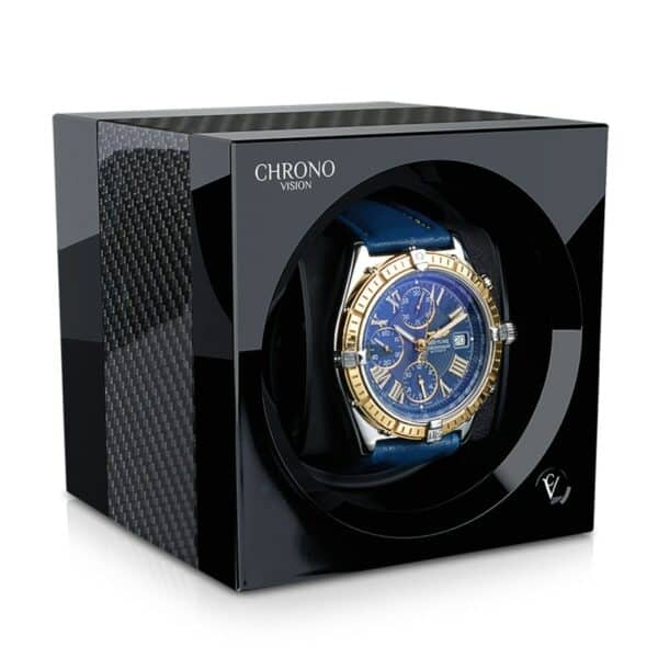 ChronoVision One Black Gloss Carbon Front Angle Watch
