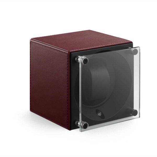 MasterBox Burgundy Leather Front Angle Plexi