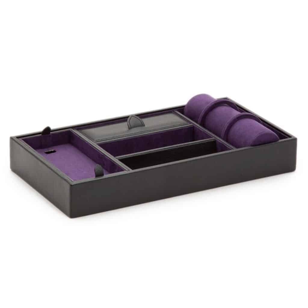 Blake Valet Tray Black Purple With Cuff Front Angle 306428
