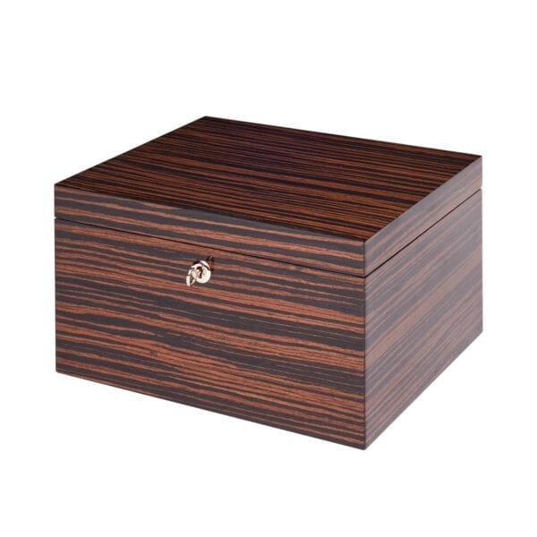 Rapport Heritage 16 Watch Box Macassar Front Angle Closed